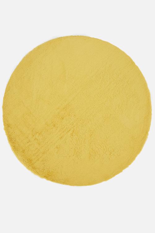 Sheep round rug - mustard