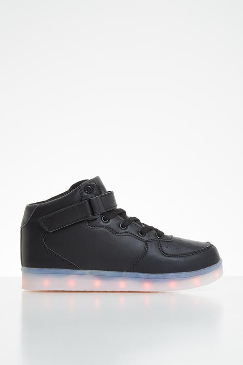 Hi-top light up sneaker - black