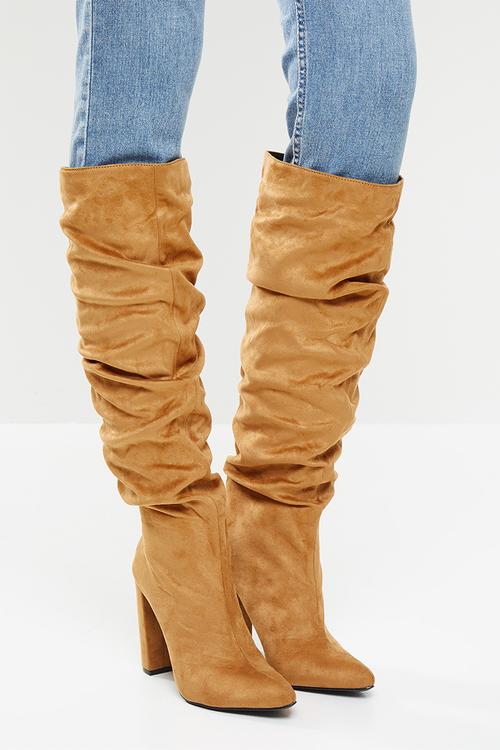 Vanda slouchy knee boot - camel
