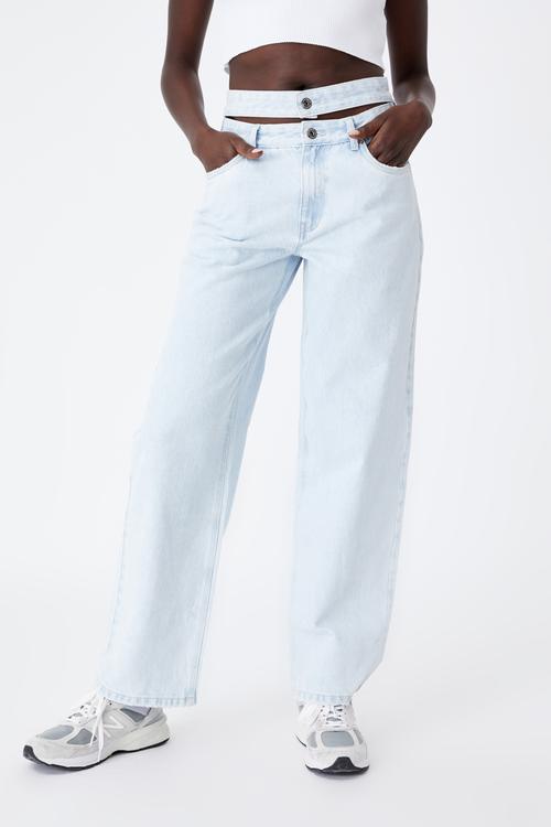 Double waistband jean - sea blue