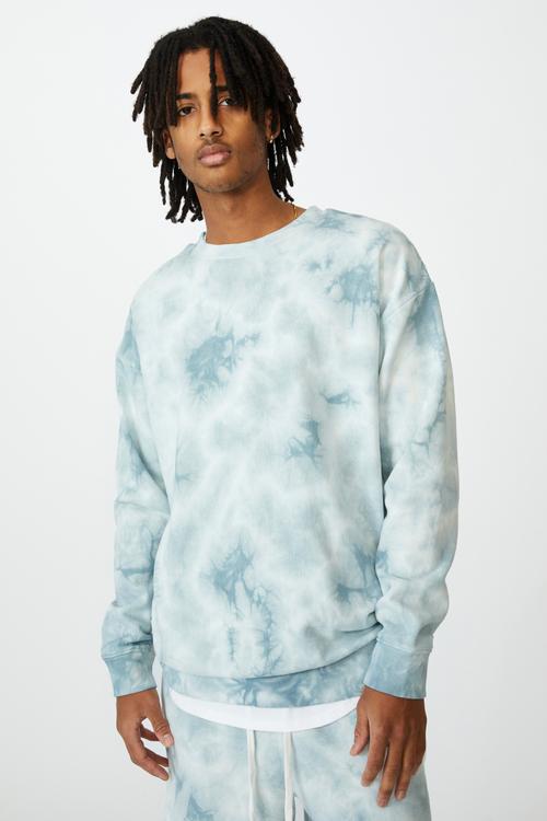 Oversized tie dye crew - blue tie dye