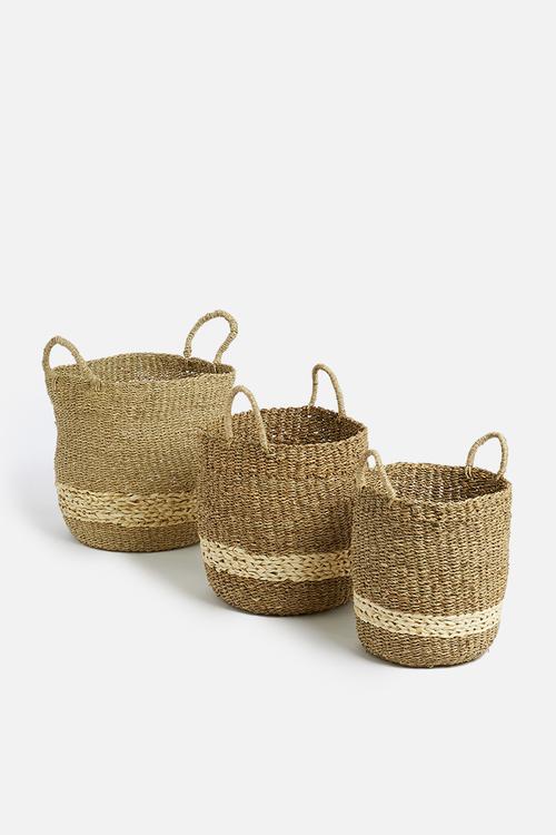 Palmleaf basket set of 3 - natural