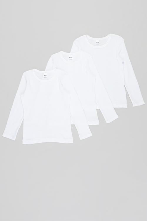 3 Pack long sleeve vests - white