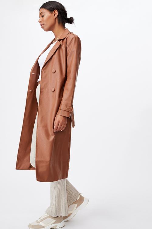 Vegan leather trench - tan