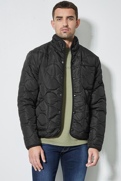 Rowley quilted utility jacket - black