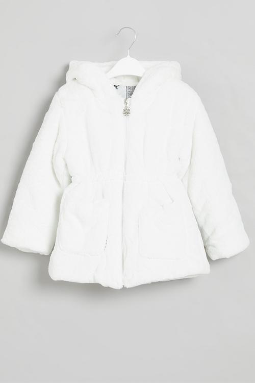 Girls teddy coat - milk
