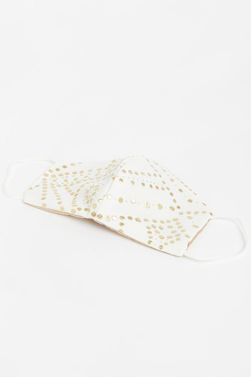 Spot face mask - white & gold
