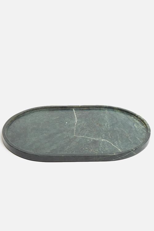 Marble drinks tray - green