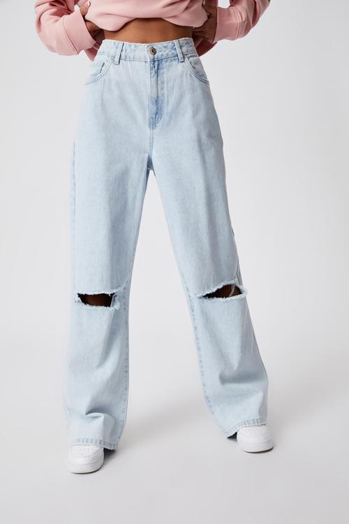 High rise baggy jean - sea blue
