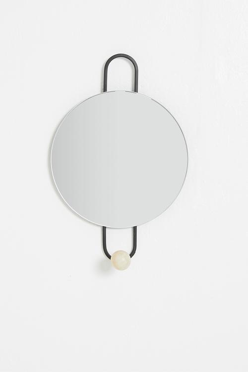 Bright mirror with hook - matte black