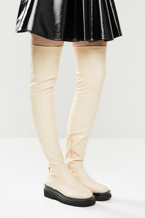 Rylee over the knee track sole boot - bone