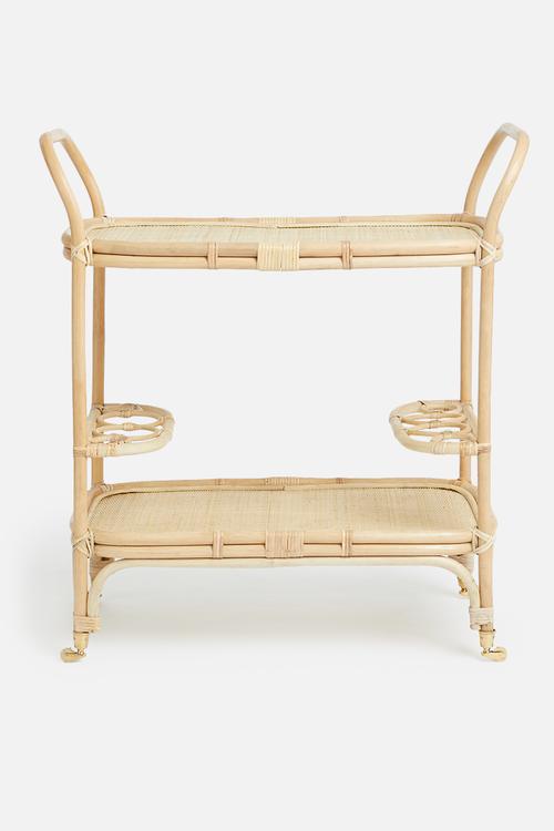 Rattan drinks trolley - natural