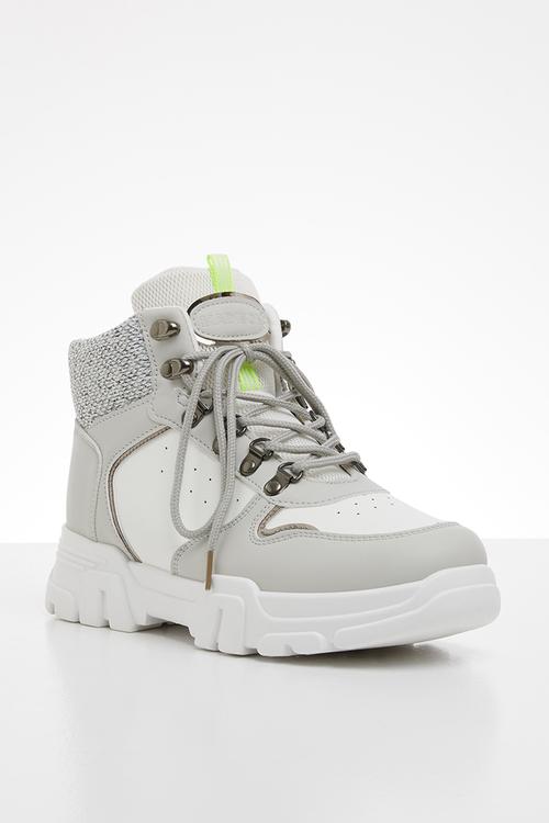 Rose hiking boot - white & grey
