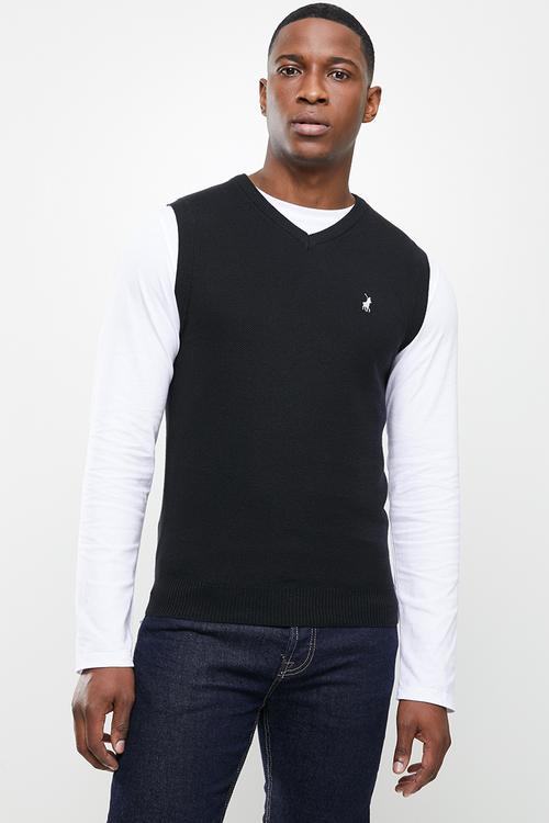 Levi v-neck knitwear - black