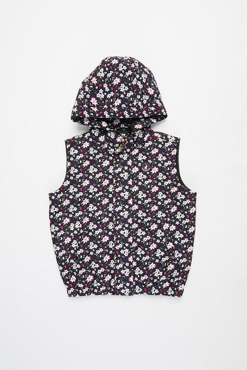Girls tessa floral sleeveless puffer jacket - multi