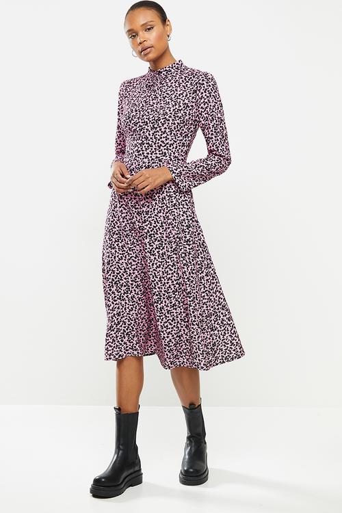 Pink back window dress - pink & black