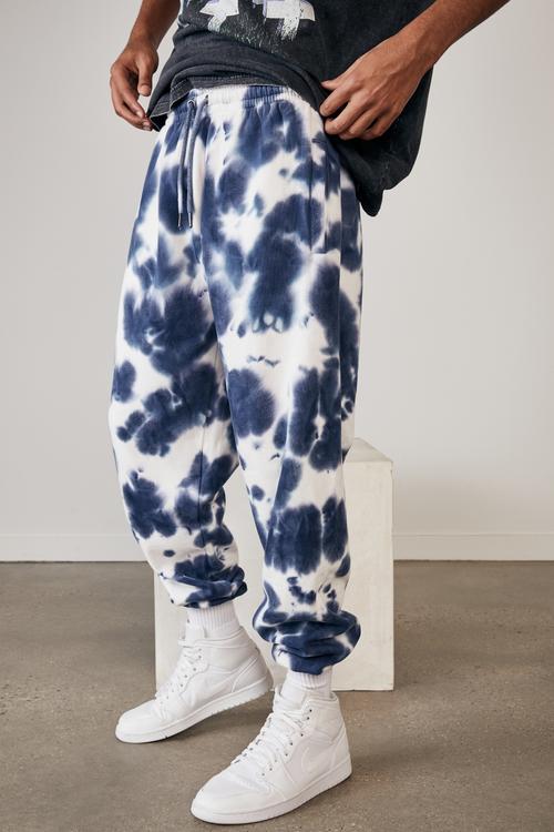 Relaxed tie dye trackpant - indigo bleed tie dye