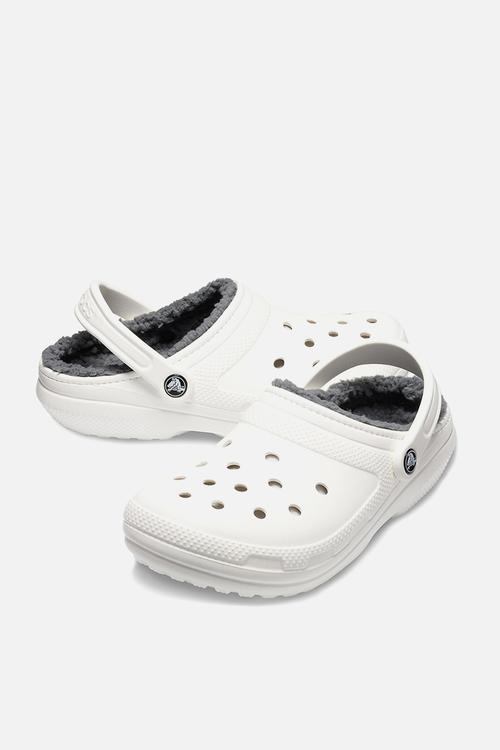 Classic lined clog - white & grey