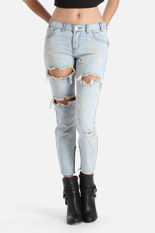 Distressed Denim Jeans 