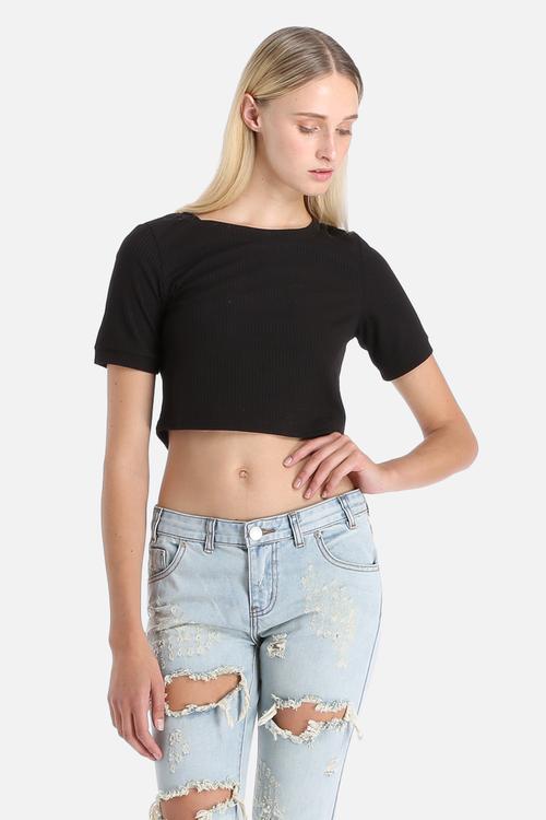 Ribbed Crop Tee