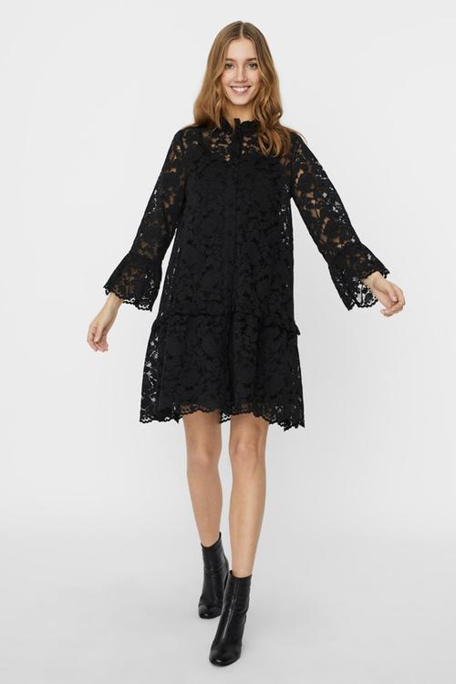 Aurelia 7/8 lace dress - black