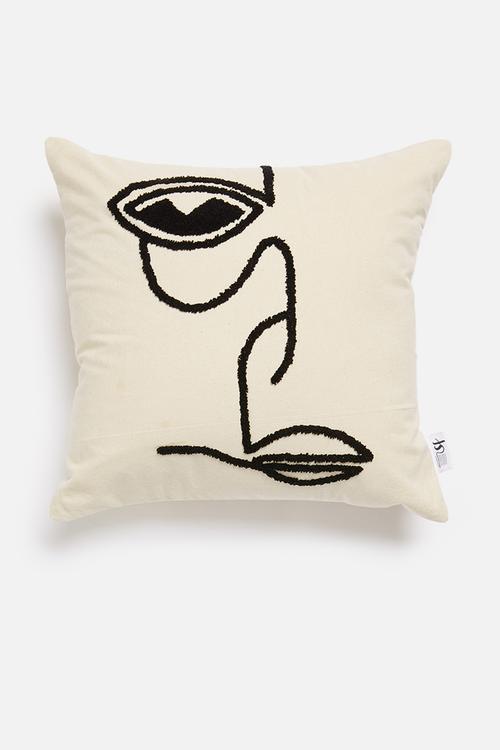 Revival cushion cover - rust & natural