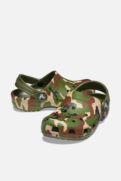 Classic printed clog k - army green/multi