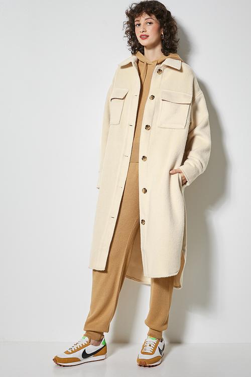 Midi overcoat - ecru