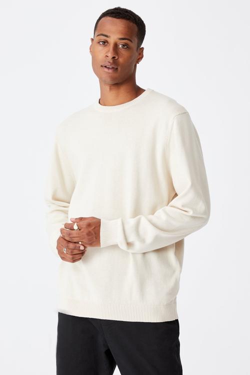 Lightweight crew knit - ecru
