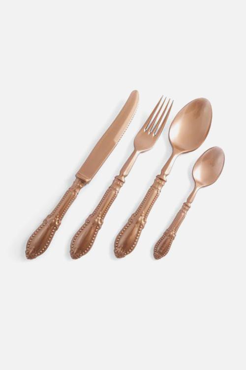 Antique plastique cutlery-gold