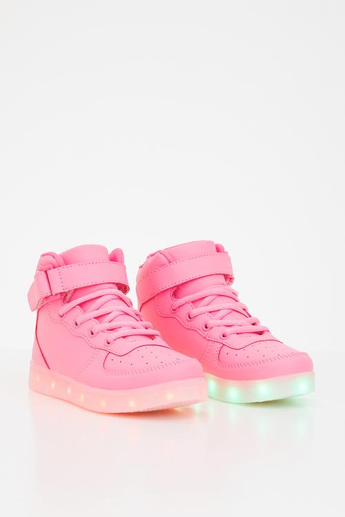 Light up high top sneaker - pink