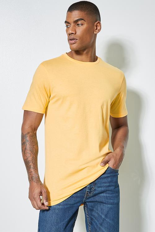 Barney longline curved hem tee - yellow 