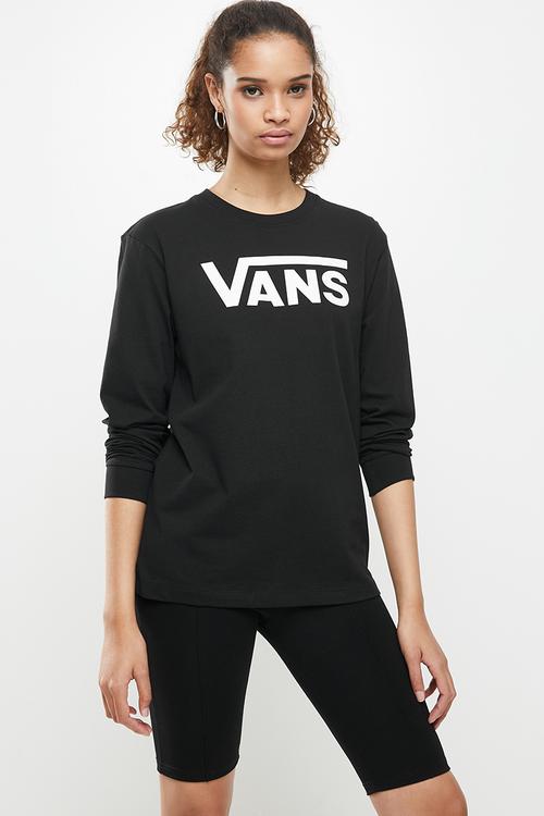Flying v classic long sleeve bf - black