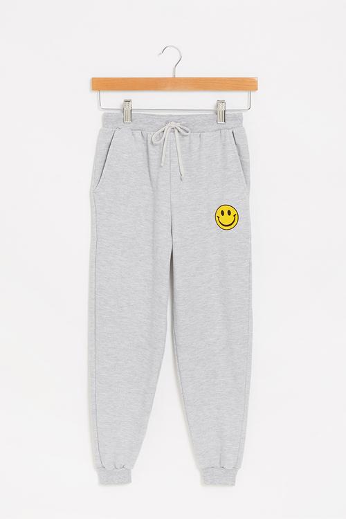 Graphic fleece jogger - grey 