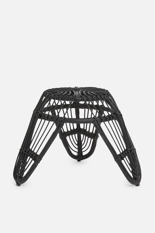 Rattan stool - black