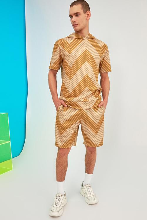 Printed sweatsuit - camel