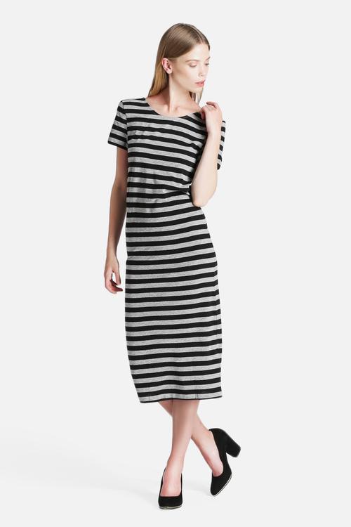 Abbie 2/4 Striped Calf Dress