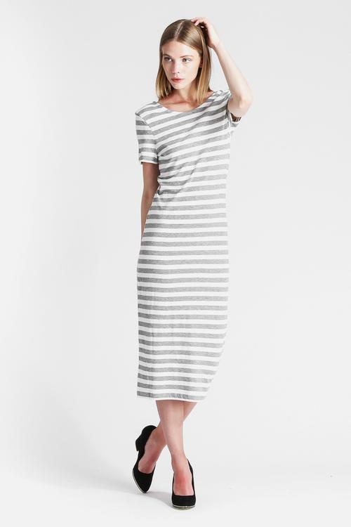 Abbie 2/4 Striped Calf Dress
