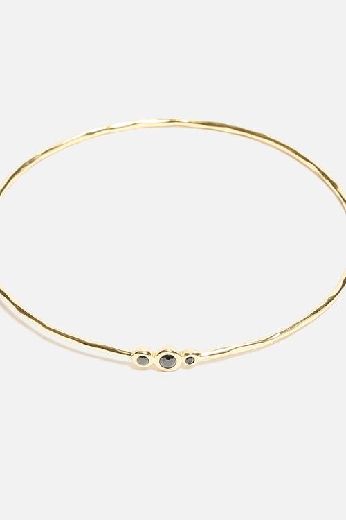 Hammered & Sparkle Stone Bangle