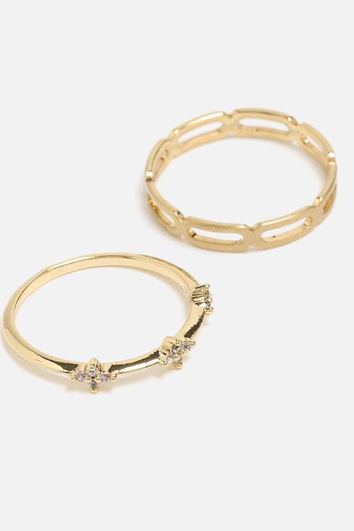 Loopy & Pretty Crystal 2 Pack Rings 