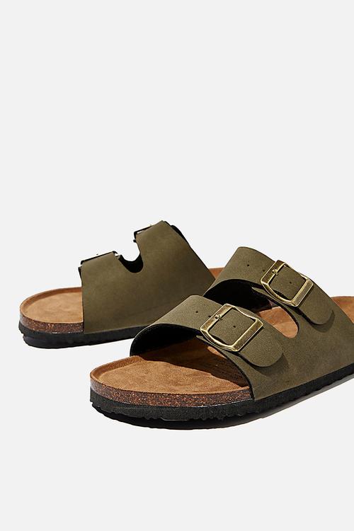 Double buckle sandal - khaki