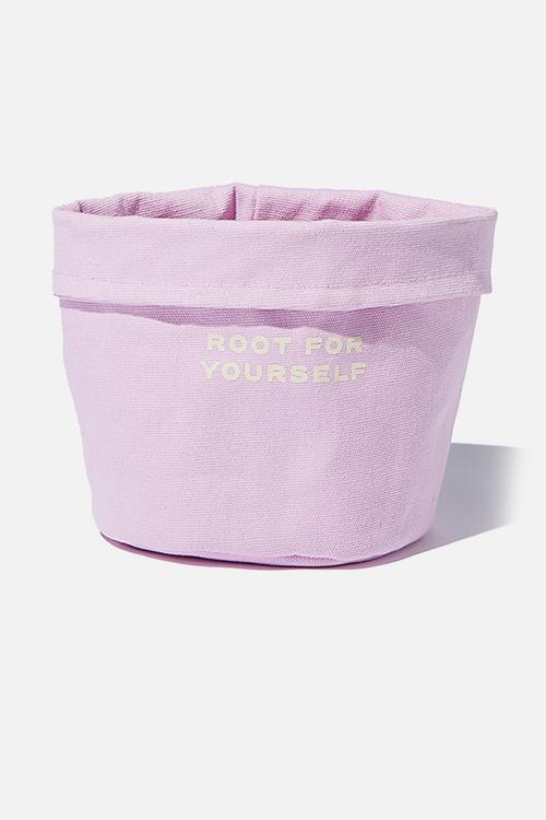 Canvas planters-root for yourself pale lilac
