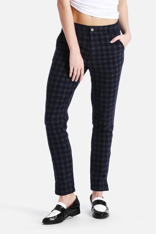Textured Check Cigarette Trouser