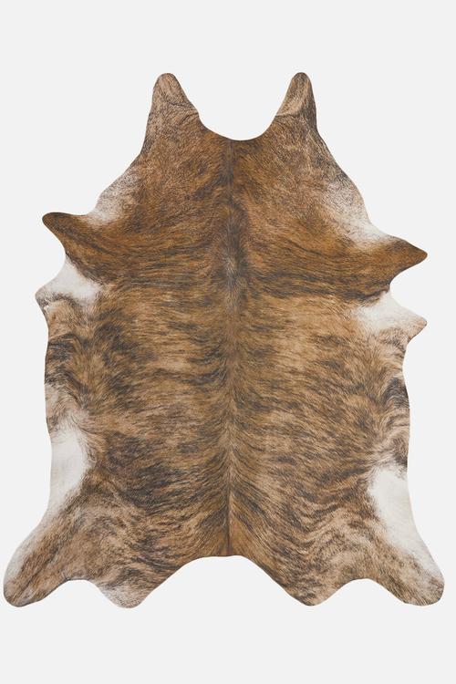 Faux cow hide rug - brown & white