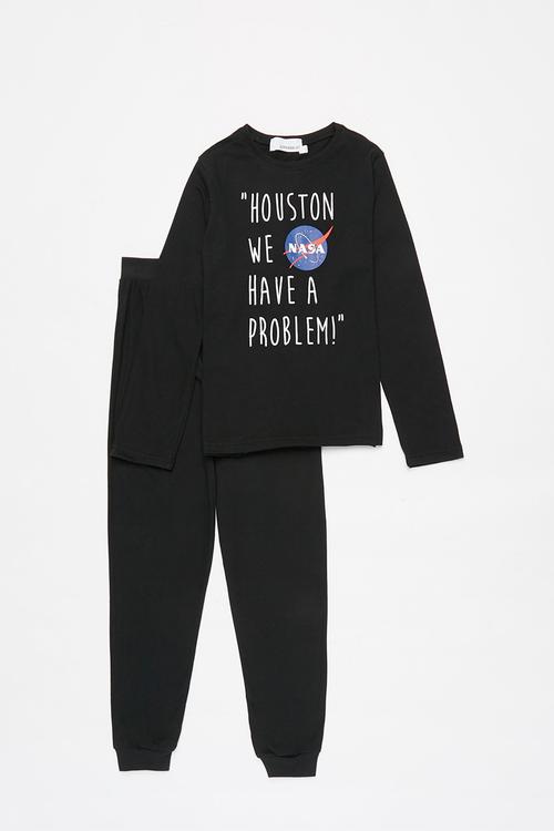 Nasa boys top & pants pj - black