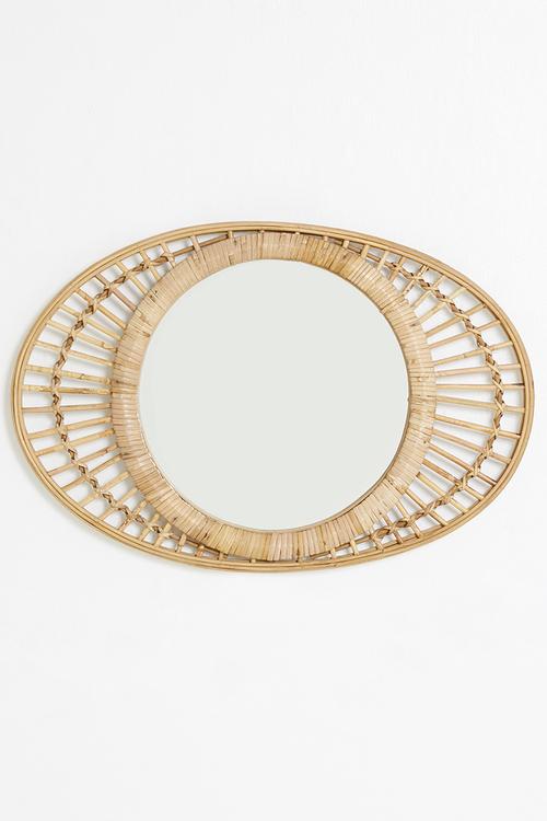 Lizzy oval rattan mirror - neutral