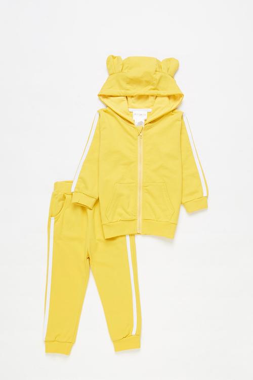 Girls sweatset with ears - yellow