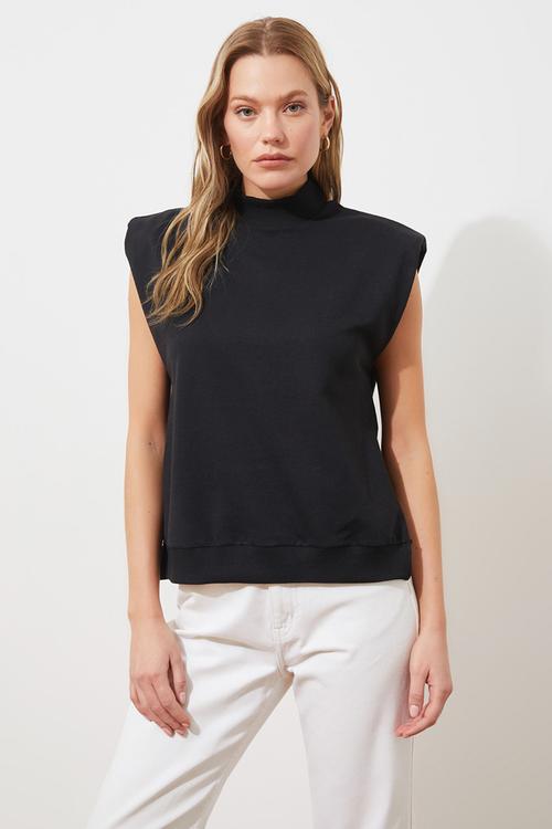 Knitted blouse - black
