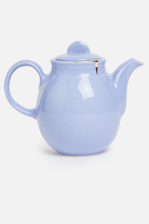Des Moines teapot- sapphire & gold