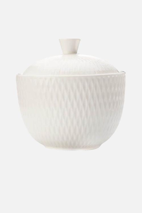 Diamond sugar bowl - white